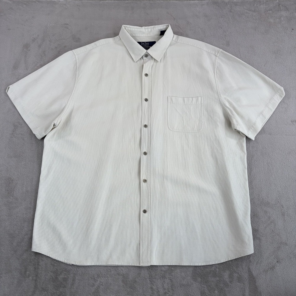 Nat Nast Luxury Originals American Fit Shirt in Ivory Silk Blend Men XXL Soprano